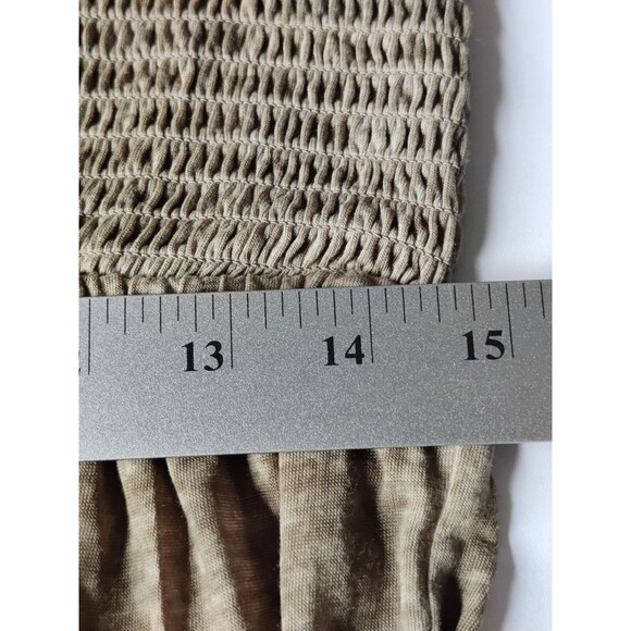 Rewash Juniors Large Boho Green Smocked Flutter Sleeve High Low Burnout Top - Picture 10 of 12